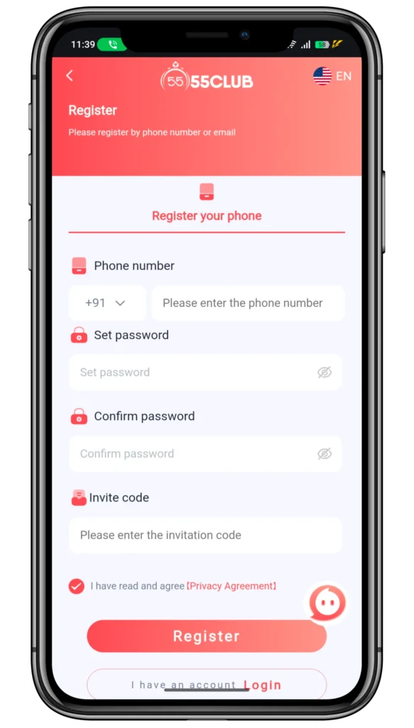 How To Register 55 Club Game